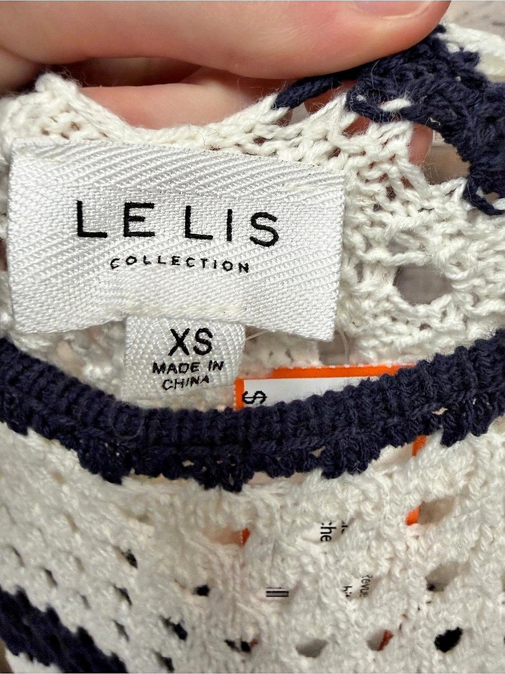 Le Lis navy/white stripe crochet dress XS - Picture 4 of 4